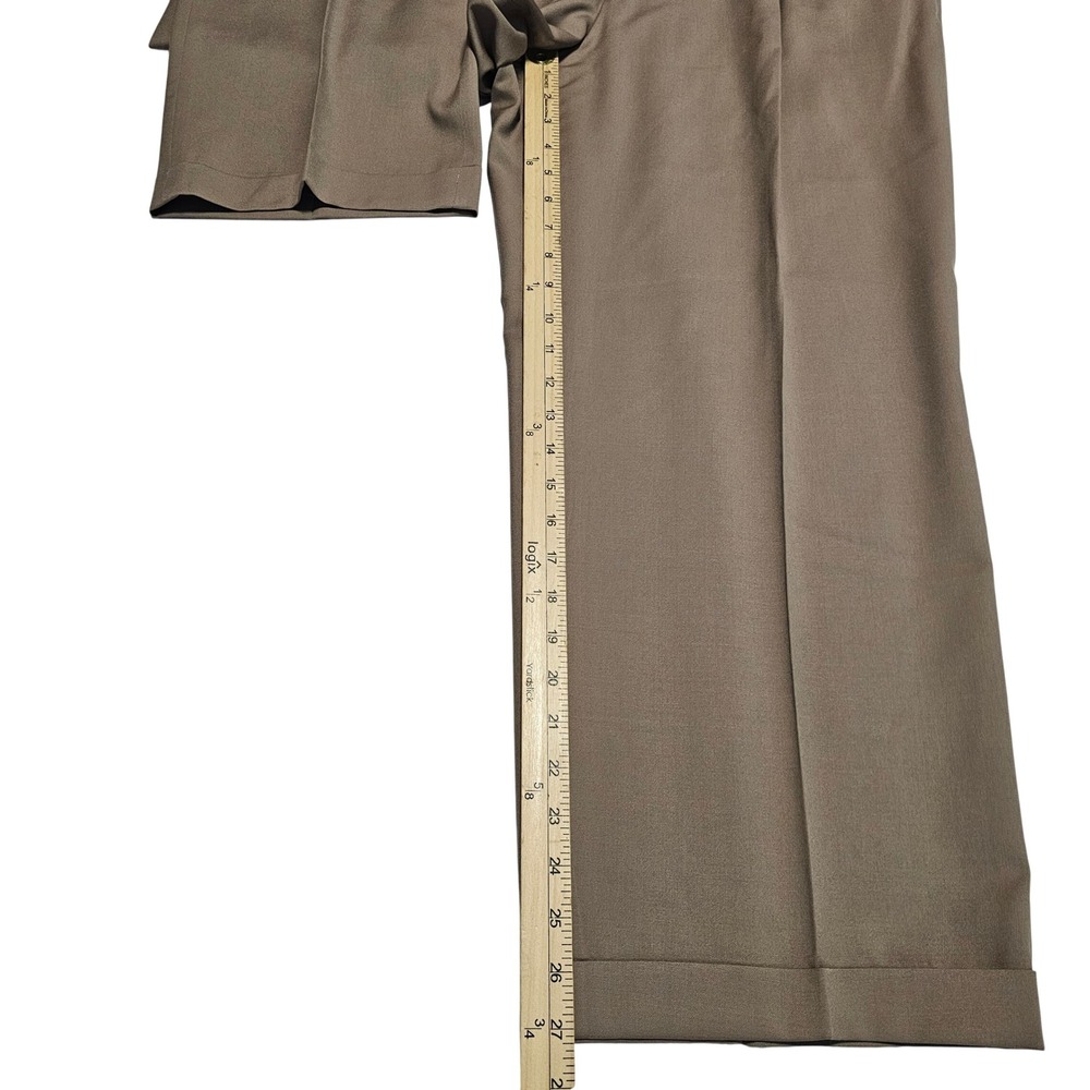 Metropolitan View Bloomingdales Mens 38x27 Wool Pleated Cuffed Dress Pants Italy - Picture 9 of 12